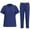 AE-Dark Blue, variant on BiZtdJrK Scrubs for Women, Casual Zip V Neck Scrub Tops & Yogga Pants 2 Piece Sets Summer Short Sleeve Quick Dry Medical Nursing Uniform Scrubs Set Black L Back to School Prime Sales