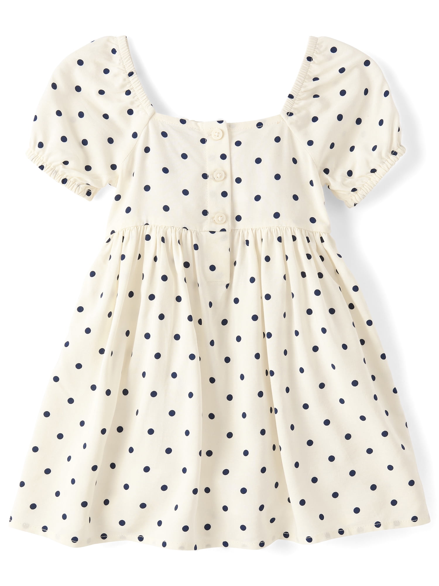 The Children's Place Baby And Toddler Girls Short Puff Sleeve Bow Smocked Dress, Sizes 6M-5T