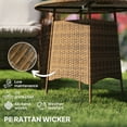 thumbnail image 4 of Outsunny Table de Patio Rond de 31,5 Pouces, Table Bistro avec Trou pour Parasol, Brun, 4 of 10