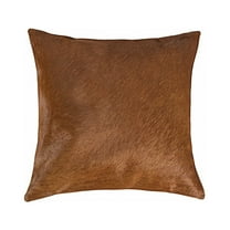 18" x 18" x 5" Brown Cowhide  Pillow