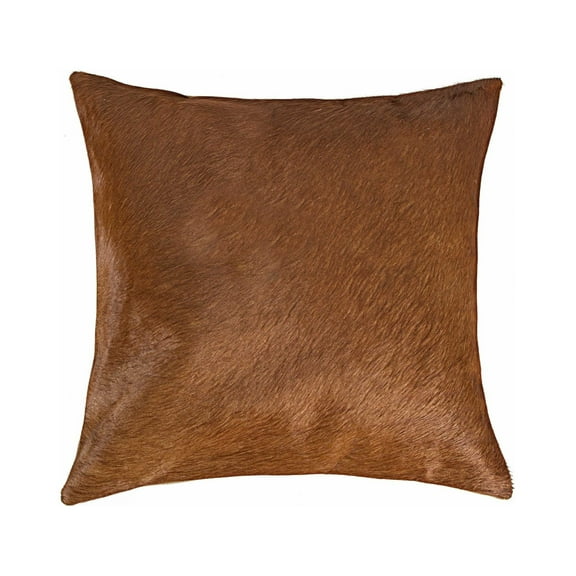 18" x 18" x 5" Brown Cowhide  Pillow