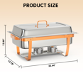 thumbnail image 2 of Garvee Lot de 2 Réchauds de Buffet, Plats Anti-Frottement en Acier Inoxydable 9 Qt avec Couvercles, Poêles et Porte-Carburant, 2 of 7