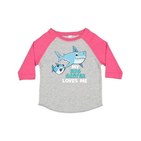 

Inktastic My Big Sister Loves Me with Cute Sharks Gift Toddler Boy or Toddler Girl T-Shirt