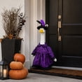 thumbnail image 5 of Sruoe Halloween Porch Goose Outfits, 23 Inch Purple Pumpkin Lace Dress Porch Goose Clothes, Goose Clothes Dress, Duck Sculpture Clothes for Lawn Statue Cement Statue Yard Patio Party Decoration, 5 of 9