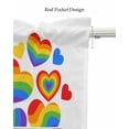 thumbnail image 5 of Rainbow Truck Linen Curtain Valance for Bedroom/Bathroom/Kitchen/Office/Living/Dining Room Window,Colorful Love Heart Watercolor White Pocket Topper Drapes Decorative Cafe Drapery Panel 42"x18", 5 of 6