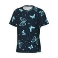 thumbnail image 3 of Yiaed Beautiful Butterflies Print Mens Short Sleeve Tight Fit T-Shirt, Crewneck Casual Tee-Medium, 3 of 5