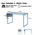 thumbnail image 2 of JJS Small Computer Desk Simple Style Writing Desk for Small Spaces 48 Inch Home Office Modern Student Study Laptop Writing Table with Storage Bag USB Hub, White/Blue, 2 of 7