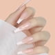 thumbnail image 3 of 24 piezas de uñas postizas largas a presión, acrílicas, estilo ballet francés, blancas, con diseño de mariposas iluminadas, con cinta adhesiva para uñas, para mujeres y niñas., 3 of 8