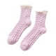 thumbnail image 2 of Sonducket Cálido invierno MiddleTube calcetines mujeres lindo elástico Coral terciopelo calcetines interior piso toalla calcetines transpirables Medias Violeta NO4, 2 of 8