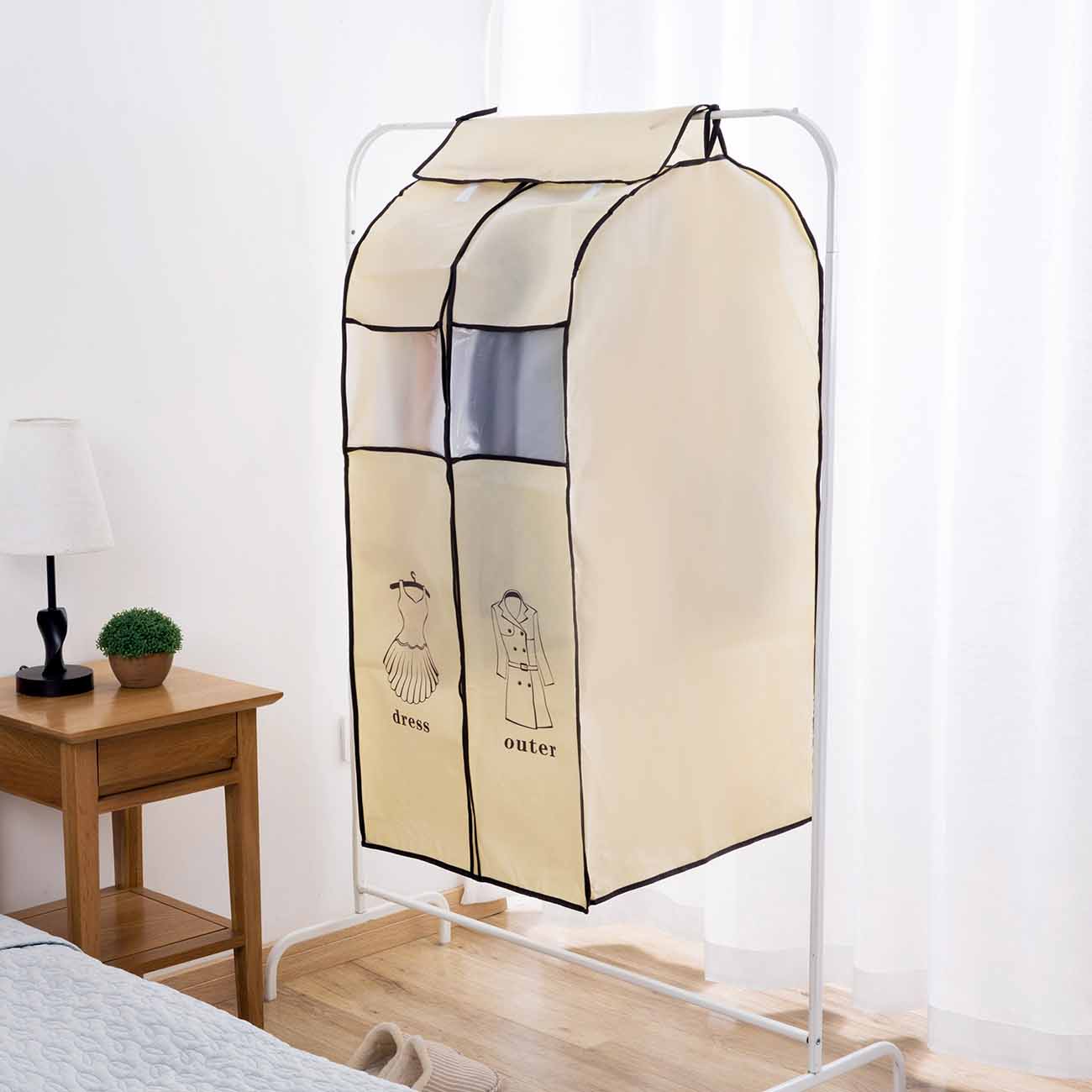 Extra Large Clear Hanging Garment Bags for Closet Storage Bottom