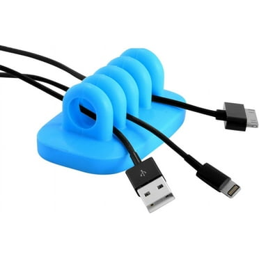 Cable Clip Holder Weighted Desktop Cord Management Fixture (Blue)