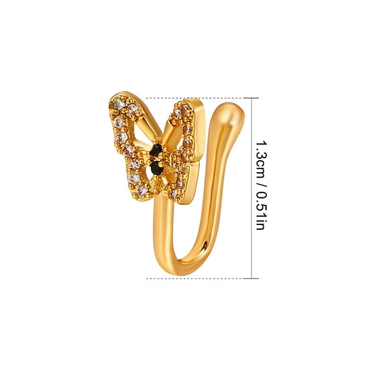 Butterfly clip on nose ring deals