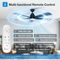 thumbnail image 4 of Warmiplanet 52" Sleek Matte Black LED Ceiling Fan with Light & Remote, 5 Blades, Slim Modern Style, DC Motor, 3-Color Light, Reversible, Timer, 4 of 10