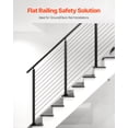 thumbnail image 2 of VEVOR Cable Railing Post, 42x1x2 Inch Stair Railing Post, with Pre-Drilled 30° Angled Holes, Stainless Steel Cable Rail Post with Horizontal and Curved Bracket, 1-Pack, Black, 1JZLGZXHS106VRA3X001V0, 2 of 9