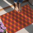 thumbnail image 4 of Red and Orange Argyle Pattern Door Rugs,Washable Non Slip Door Mats Indoor,Decorative Door Mats,Entry Mat Indoor for Entrance,Bedroom,Kitchen,Bathroom,20"x32", 4 of 6