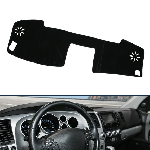 Dashboard Cover Dash Cover Mat Carpet for Toyota Sequoia 2008-2022 Polyester Black