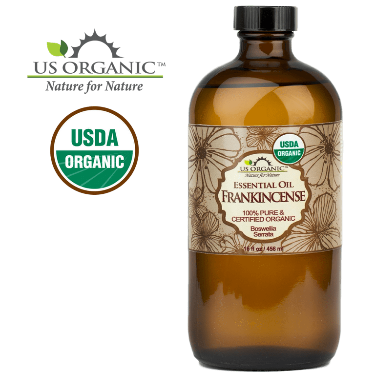 Cliganic USDA Organic Frankincense Essential Oil - Boswellia Serrata, 100%  Pure Natural Undiluted, for Aromatherapy | Non-GMO Verified