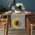 thumbnail image 2 of Yellow Sunflowers Table Runner - 48 Inch Long, Kitchen Dining Table Runner Dresser Scarves, Floral You Are My Sunshine Grey Quotes Farmhouse Decor for Coffee Tables Wedding Party Banquet, 2 of 8