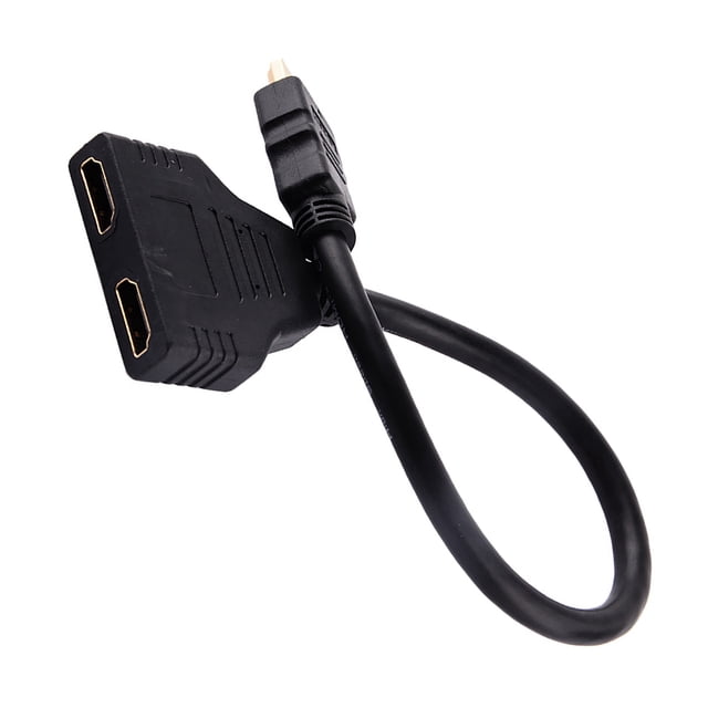 Cable adaptador divisor de 1 a 2 vías con interfaz multimedia de alta definición 1080P macho a interfaz multimedia de alta definición dual hembra para TV HD