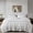 Gray/White, variant on Chezmoi Collection 3-Piece Cotton Clip Jacquard Duvet Cover Set Queen, Boho Chic Tufted Pompom Striped Comforter Cover with Button Closure, Gray/White