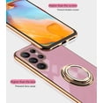 thumbnail image 7 of Compatible with Samsung Galaxy S23 Ultra Case for Women Cute Samsung S23 Ultra Phone Case Shockproof with Luxury Plating Gold Edge and Magnetic Car Mount Kickstand Protective Cases (Light Purple), 7 of 7