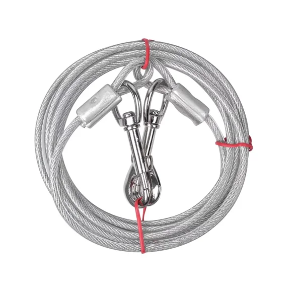 Outdoor Pet Double-ended Wire Leash 10ft/3m Dog Fixing Leash (White)