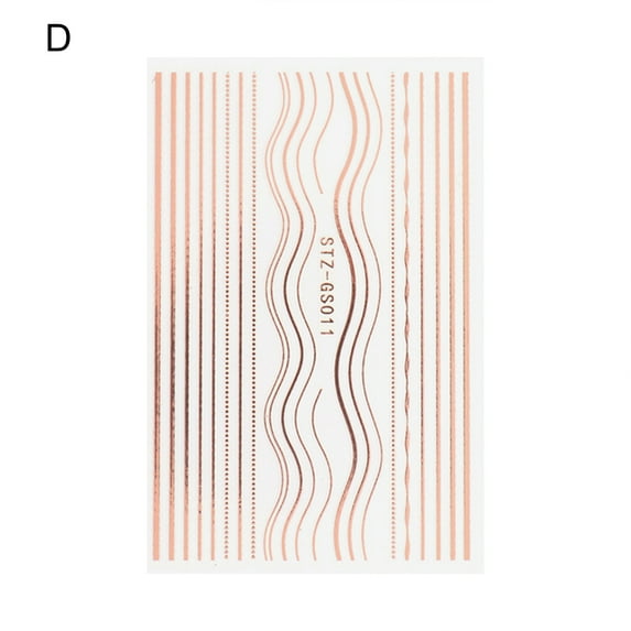 Opolski Nail Strip Half Moon Shape 3D Effect Ultra Thin Rose Gold Striping Tape Manicure Design Lines for Female