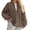 Coffee, variant on Lanrern Sleeve Solid Color Women Zipper Up Bomber Jacket Coat