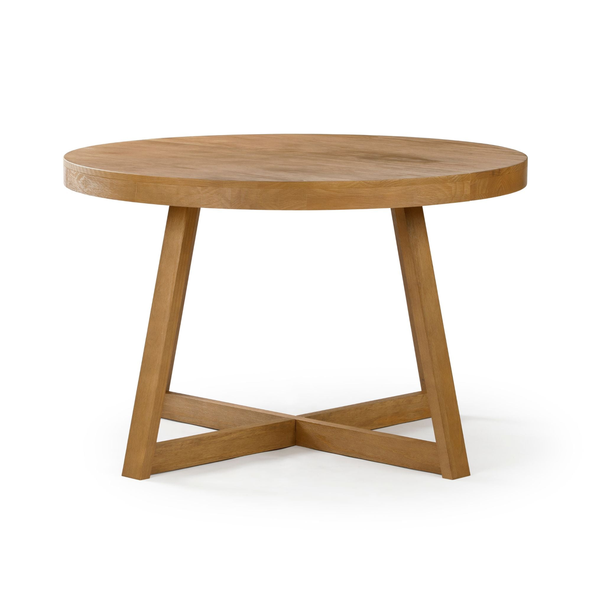 Plank+Beam Round Dining Table, 47" Solid Wood Kitchen Table, Farmhouse Table for 4