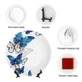 thumbnail image 4 of Kdxio Blue Flying Butterflies Bone China Decorative Plate Ceramic Decorative Plate for Home Office Wall Stand Decorative Plates for Home Bedroom-7in, 4 of 6