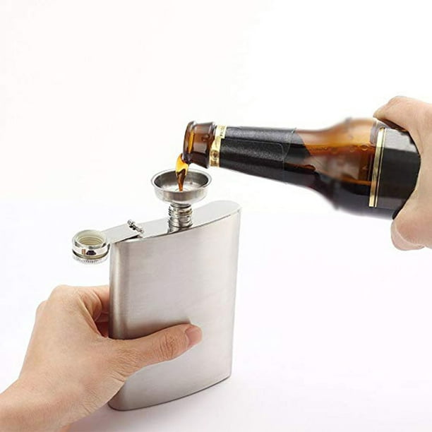 Mini flacon de hanche portable 4 5 6 7 8 9 10 18 oz flacon de bouteille d' alcool de liqueur de hanche en acier inoxydable avec entonnoir à capuchon 