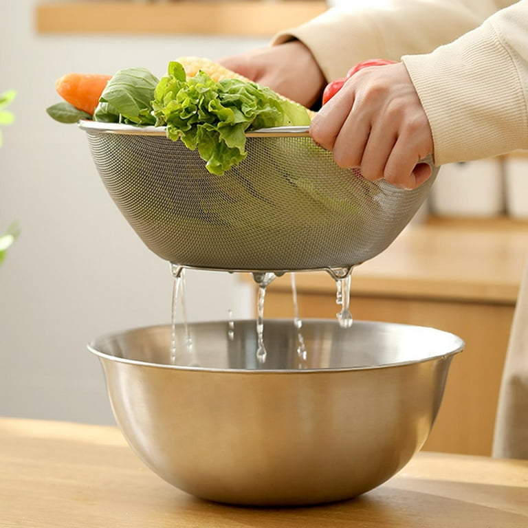 HNNJCK 8.2 Quart Kitchen Colanders Bowl Set, 2 in 1 Fruit Vegetable Washing  Food Strainers, Large Plastic Double Layered Strainer Basket for Pasta