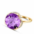 thumbnail image 4 of Anillo abierto de cristal morado color dorado Anillo abierto de boca abierta para mujer con temperamento y estilo moderno, 4 of 8