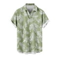 thumbnail image 5 of ZRGHAOYLQ Men Hawaiian Shirts Short Sleeve Casual Button Down Palm Leaf Graphic Tees Trendy Beach Holiday Casual Shirts Plus Size Lapel Collar Tshirts, 5 of 6