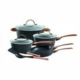 thumbnail image 1 of Oster Allsberg Non Stick Aluminum 10 Piece Cookware Set w/ Rose Gold Handles, 1 of 10