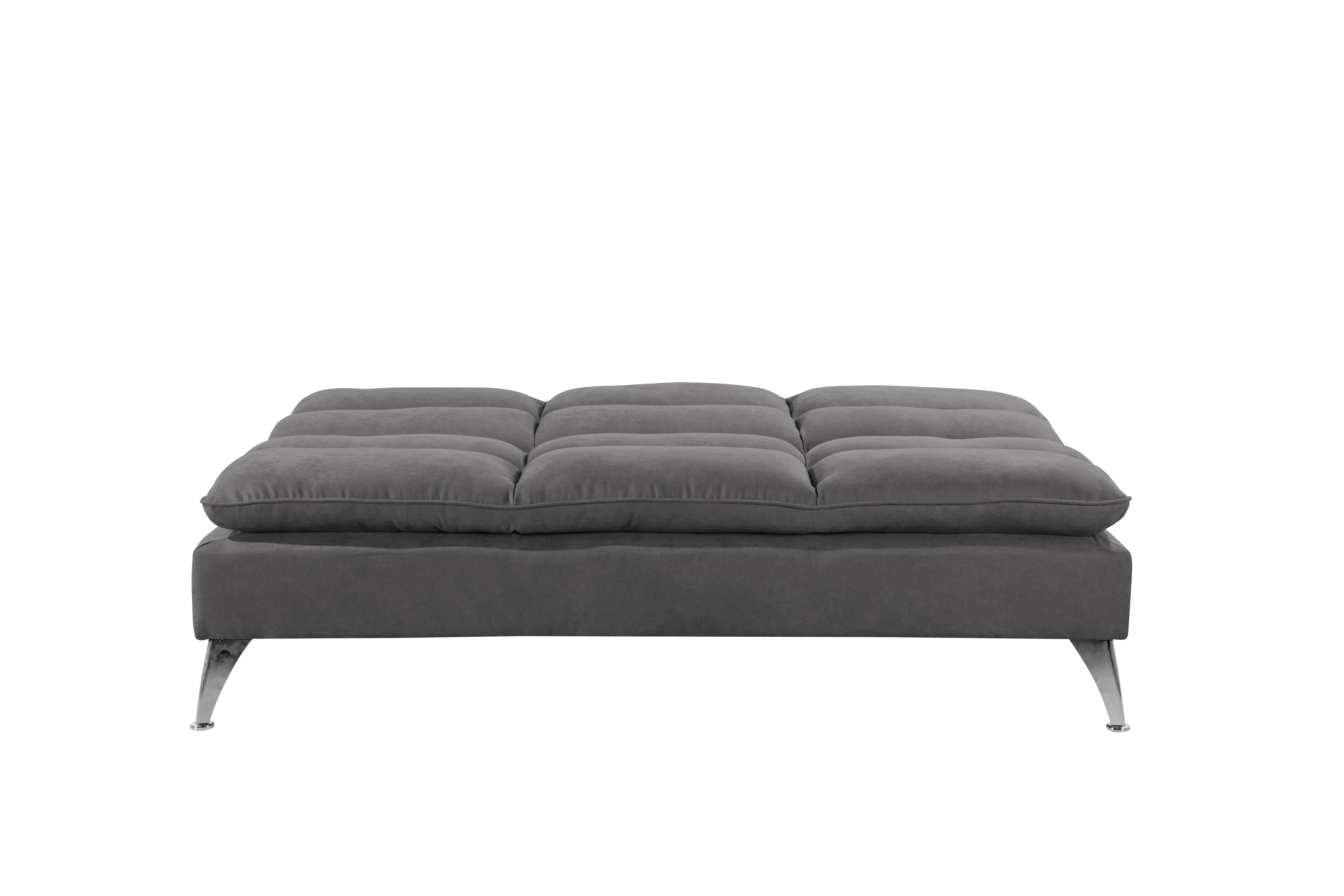 Sealy Santa Cruz Futon Sofa Convertible in Gray with Chrome Metal Legs