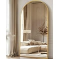 thumbnail image 2 of Antok Arched Full Length Mirror 78"x38", Standing Floor Mirror with Gold Frame, Durable Anti-Shatter Glass, Freestanding/Wall Mountable for Bedroom, Living Room, Dressing Room, 2 of 6