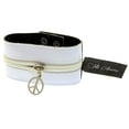thumbnail image 2 of Mi Amore Adjustable-Length Faux-Leather Zipper Cuff-Bracelet White & Silver-Tone, 2 of 2