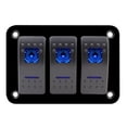 thumbnail image 1 of 3 Gang 12V/24V for Car Marine Boat Circuit Breakers Overload Rocker Switch Panel, 1 of 8