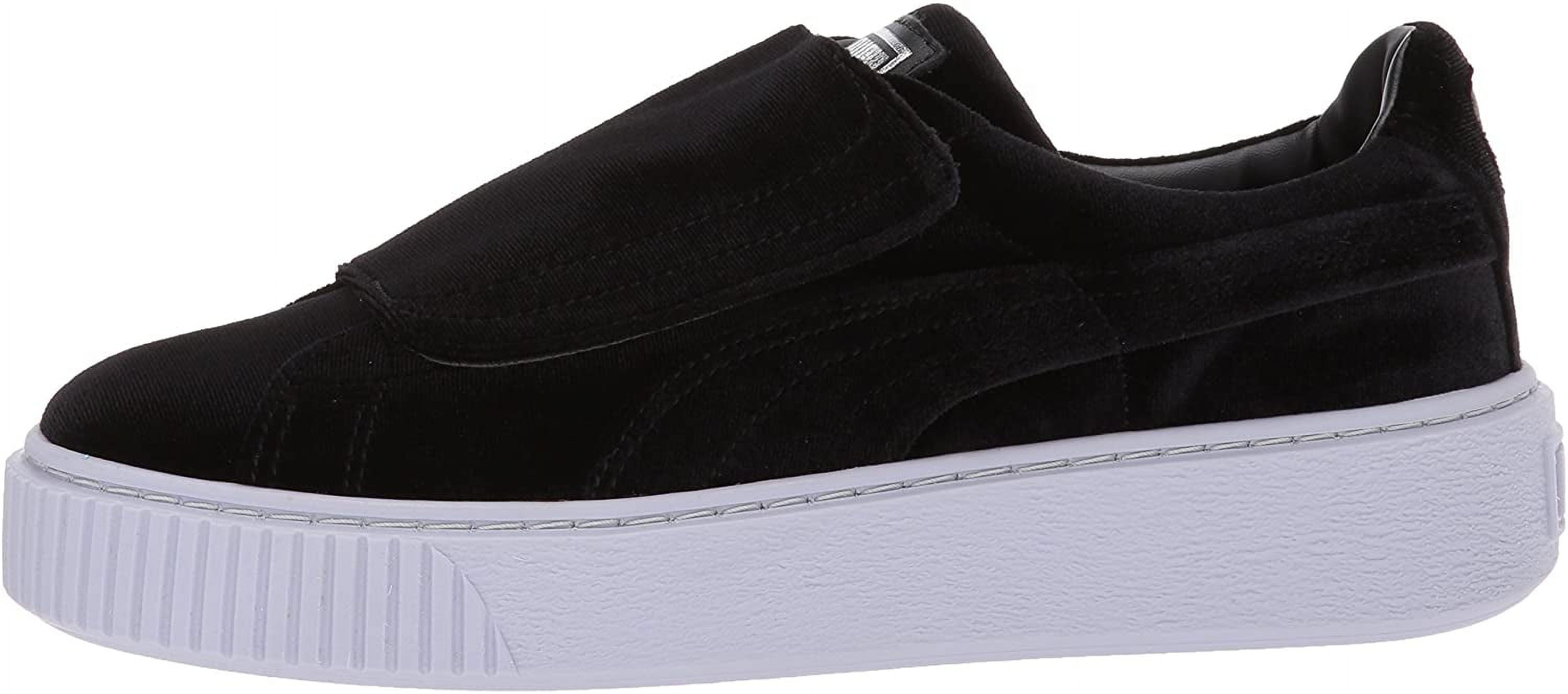 PUMA Women s Basket Strap Velvet Rope Platform Sneaker Black