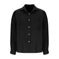 thumbnail image 7 of Feancey Womens Button Down Gauze Shirt Roll Up Long Sleeve Linen Blouses Dressy Casual Business Work Tops Loose Fit Summer Beach Shirts Black L, 7 of 7