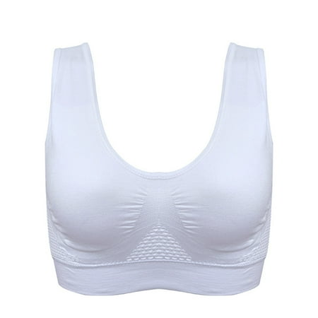 

Fusipu Vest Bra with Chest Pad Wire Free Solid Color Women Seamless Sports Bra for Gym
