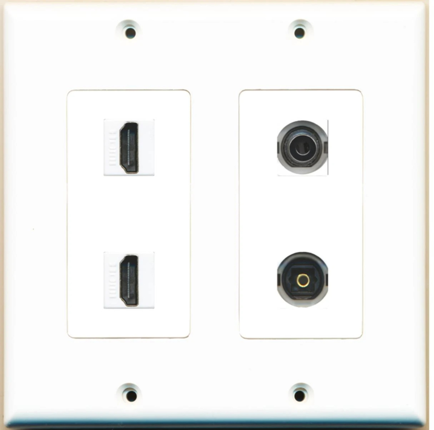 Ultra Spec Cables 2 Port HDMI 3.5mm ToslinkOptical Wall Plate 2 Gang