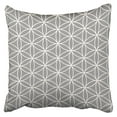 thumbnail image 1 of BOSDECO Flower Of Life Cream On Grey Pattern Accent Pillowcase Cushion Cover 16x16 inch, 1 of 1