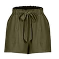 thumbnail image 4 of ZLBDYG Teen Cotton Linen Shorts Girls Oversized Elastic Waist Wide Leg Shorts Drawstring Summer Casual Beach Short Pants with Pocket, 4 of 4