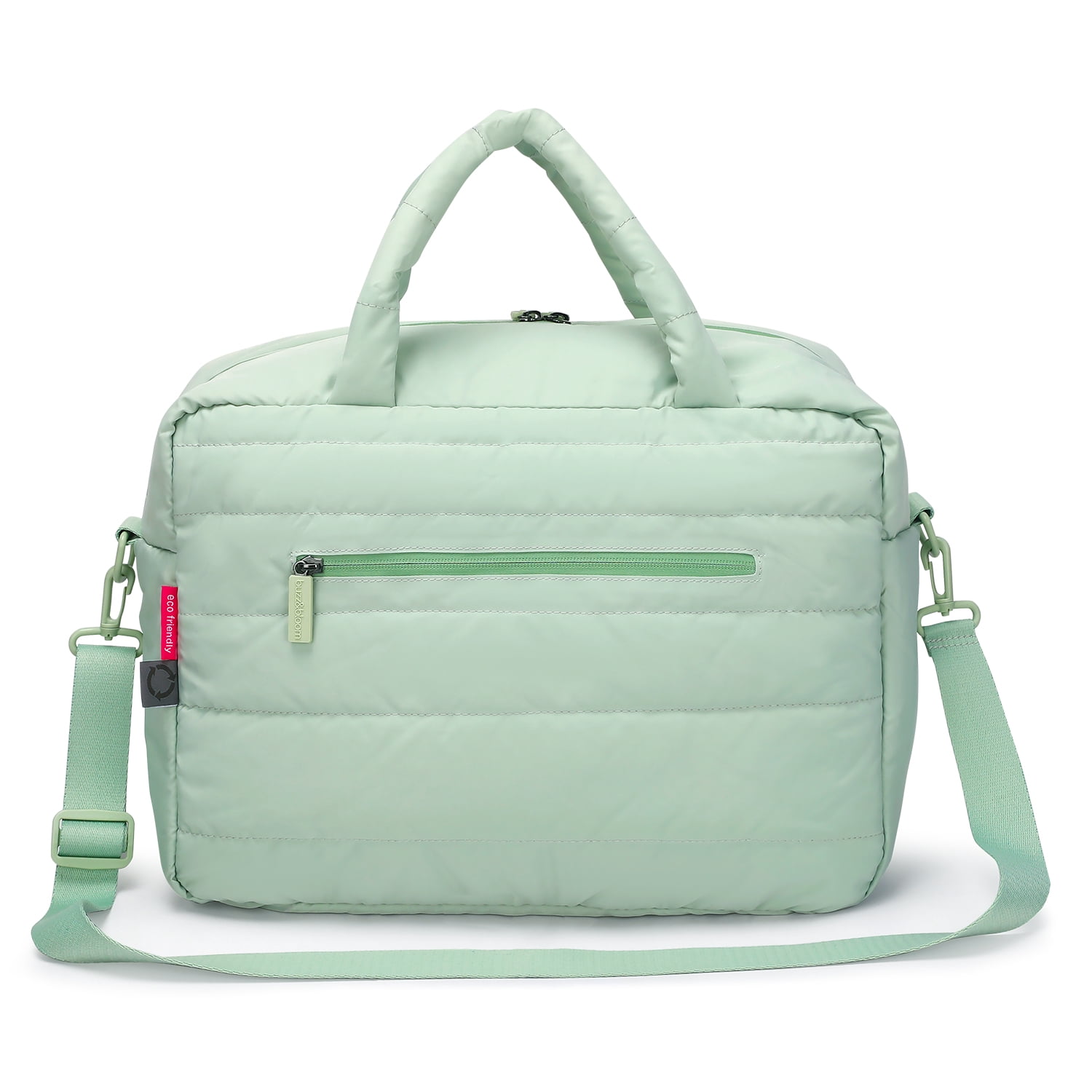 Buzz&Bloom Baby Diaper Bag Tote, Large Capacity Travel, Hospital Bag Functional with Changing Pad and Stroller Attachments (Sage).