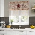 thumbnail image 4 of Texas Star Vintage Curtain Valances for Windows, Kitchen Valance Window Treatments Panel 2 Pack, Brown Checkered Berry Farmhouse Rod Pocket Short Curtains for Bathroom Bedroom 60 x 18 Inch, 4 of 8