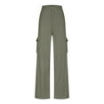 thumbnail image 3 of cocolona Womens Elastic Waist Cargo Pants Casual Loose Multi-Pocket Outdoor Hiking Pants Wide Leg Work Trousers S-2XL, 3 of 8