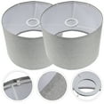 thumbnail image 2 of Qumonin Lamp Shades Set of 2, Natural Linen Drum Shade, 26x26x19cm, Grey, 2 of 5