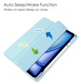 thumbnail image 5 of SaniMore Case for Apple iPad Air 11 (2024), Auto Sleep/Wake Shock Resistant [Built-in Pencil Holder] Flip Stand [Dual Angle] Transparent Slim Lightweight Anti-fall Tablet Shell, Light Blue, 5 of 8
